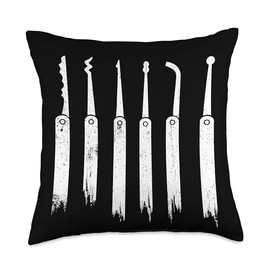 Lock Pick Tools - Lock Picking - Lock Picker - Locksmith Throw Pillow