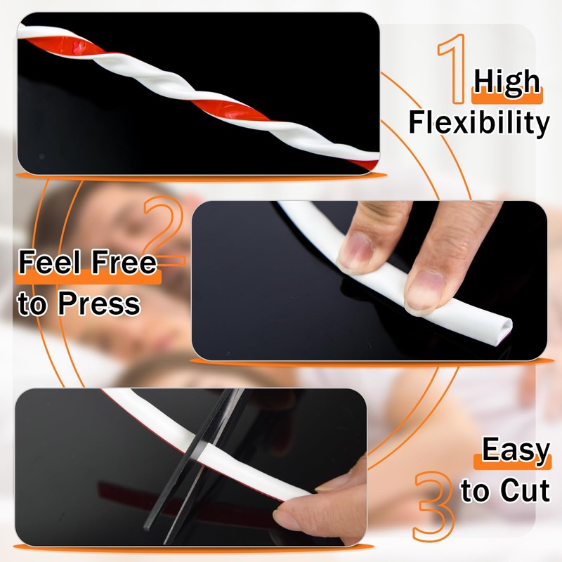 19.7FT Silicone Weather Stripping D Shaped Self Adhesive Door Seal