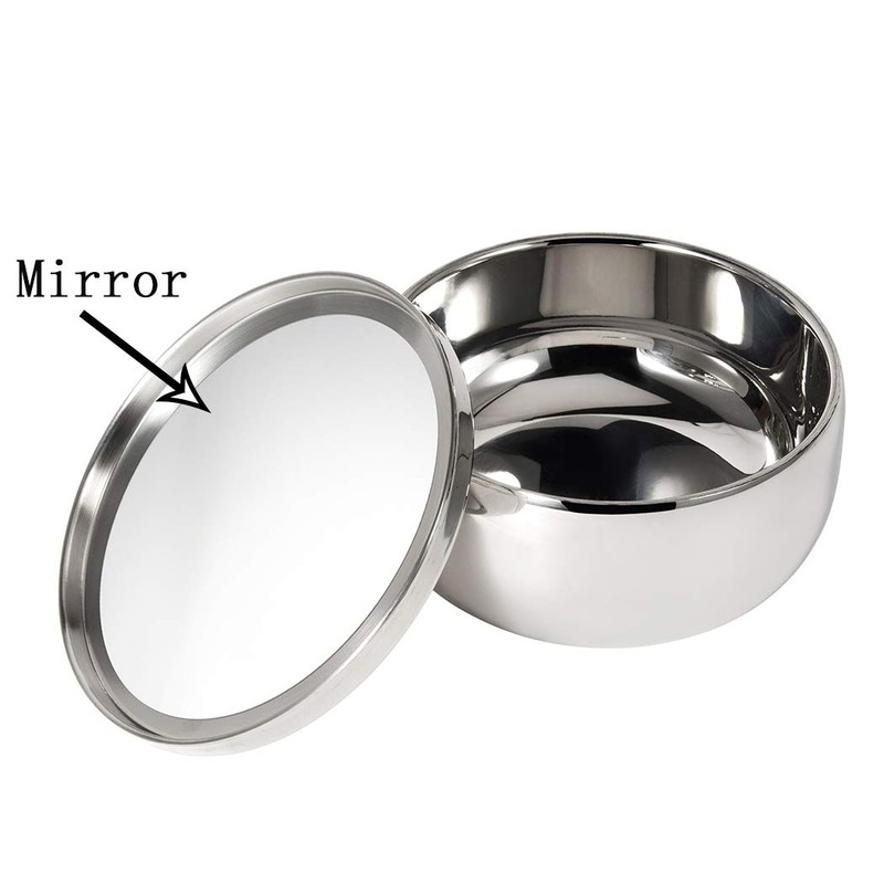 Grandslam Shaving Bowl and Brush Kit, Stainless Steel Shaving Bowl