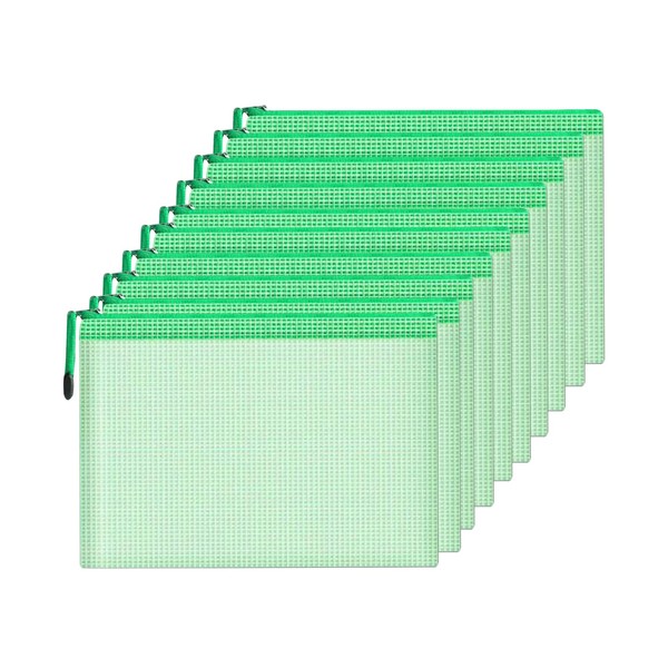 Mesh Document Bag Set of 10, Waterproof Zipper Pouch /