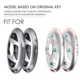 ontto Alloy Car Key fob Cover Fit for Hyundai Ioniq 6 Grandeur GN7 Kona Elantra 2023 2024 Remote Leather Key case keyring Key Shell holder bag keychain full protection Accessories 5/7 buttons Brown A