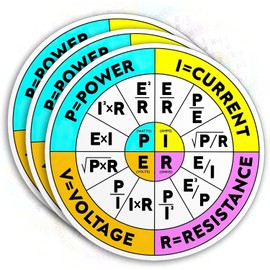 3 pcs Ohms Law Hard Hat Sticker Wheel Diagram Electrician, Electrical Engineer, Tool Box Sticker