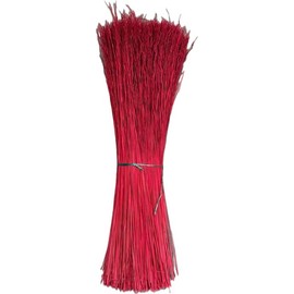 1 Pound Bundle Natural or Dyed/Colored Broomcorn Hurl for Broom Making and Crafting (Red, 20 Inch)