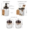 Mason Jar Bathroom Accessories Set(4 Pcs) -Lotion Soap Dispenser &