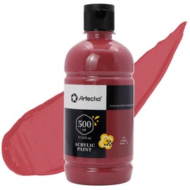 Artecho Crimson Acrylic Paint Large Bottle 500ml / 17oz, Crimson Craft Paint for Art Supplies, Crimson Paint for Canvas, Rocks, Wood, Fabric, Ceramic, Non Toxic Paint