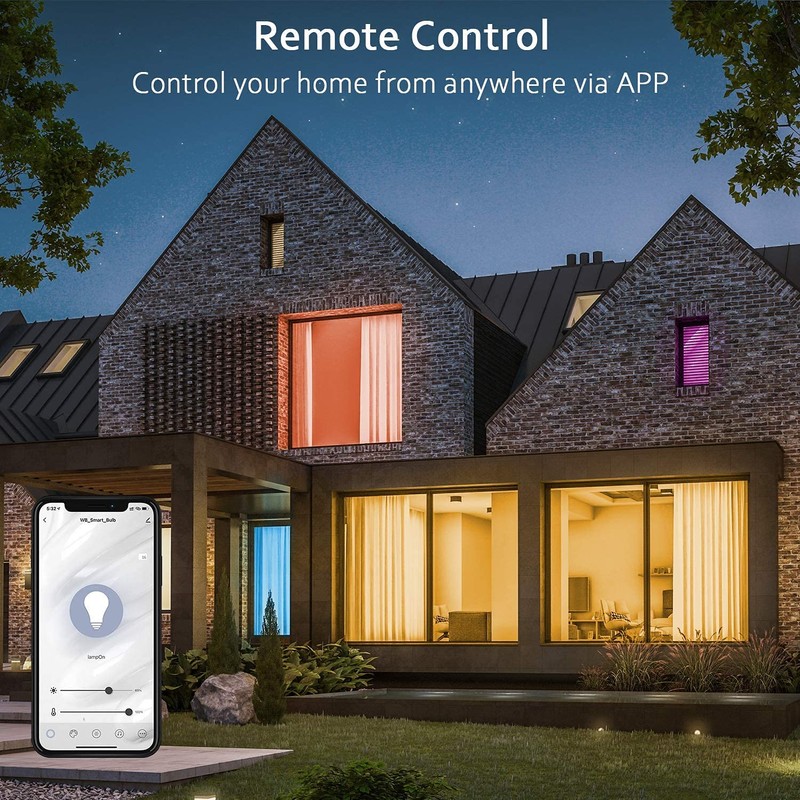 Peteme Smart WiFi Light Bulbs, Led RGB Color Changing Bulbs