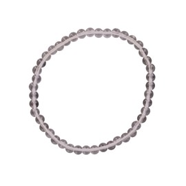 Taddart Minerals White Clear Natural Gemstone Rock Crystal Bracelet with 4mm Balls on Elastic Nylon Thread - Handmade, Rubber, rock crystal
