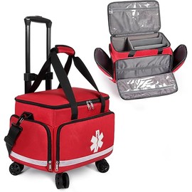 Medical Bag Rolling Roller Bag Trolley Duffel Nurses EMT CNA RN Empty for First Aid Responder Home Health Care Nursing Student Roll Duffle Bag Carry on Wheels Wheeled Work Physicians Doctor