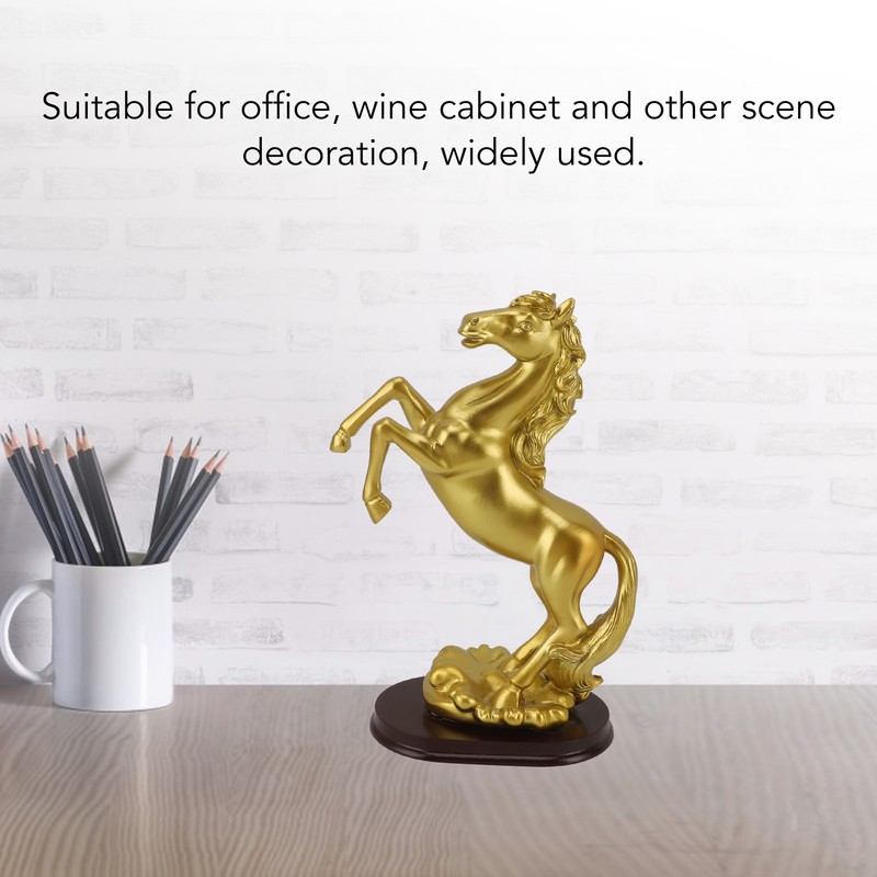 Horse Statue Gold Synthesized Resin Unique Horse Art Figurine for