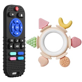 Hooku Silicone Teethers for Babies 6-12 Months, Teething Toys for Babies 0-6 Months, Baby Fruit Teethering Rings, BPA Free Baby Chew Toys, Infants Gifts