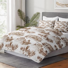 WeCozy Twin Size Comforter Set with Pillowcase, American Desert Cowboy Soft 2 Pcs Bedding Set for Kids and Adults, Western Country Vintage Comforter Set for Room Bedroom Bed Decor