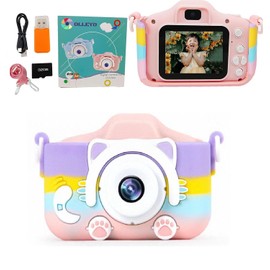 Digital Camera for Kids, Cute, Front and Rear 48 Megapixels, 1080P HD, Kids Camera, 32 GB Memory Card, 2.0 Inch IPS Screen, 8x Zoom, Shockproof, Children's Camera, Cats, Lightweight, Portable, 850