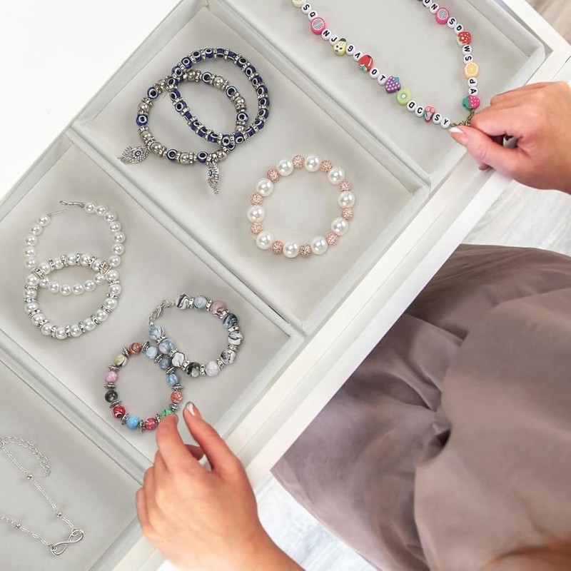 Snblzhef 8 Pcs Stackable Jewelry Tray Jewelry Organizer Tray Empty