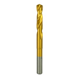 Greycore Tools 17/32 Inch Reduced Shank Drill Bit, 1/2" 3-Flat Shank, High Speed Steel with Industrial Titanium Coating, Drill Bit for Steel, Iron, Wood, Plastic (17/32" x 6" RS)