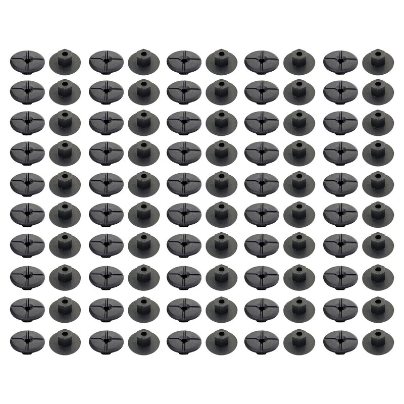 100 tuercas de plástico sin rosca, color negro, 4 mm,