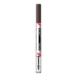 Maybelline Build A Brow Pluma de cejas y gel sellador 2 en 1 Build A Brow Tono deep brown, trazos delgados que rellenan con precisión y pinta con naturalidad, cejas más pobladas, reales y naturales