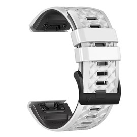 OUTVI 26mm watch band for garmin fenix 5x 6x 7x 3 hr Pro Solar Epix Pro Gen 2 51mm quick fit 26 watch bands rugged silicone Enduro 2 Descent Mk1 Mk2 Mk2i Mk3i tactix dual colors men women WHITE BLACK