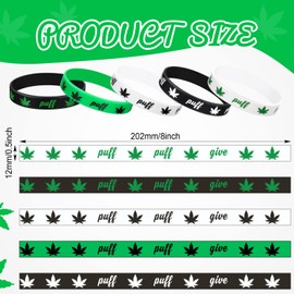 Tigeen 50 Pcs Silicone Weed Bracelet Leaf Weed Wristband Weed Birthday Decorations 420 Party Favors Jamaica Favors for Adults Boys Girls Party Accessories