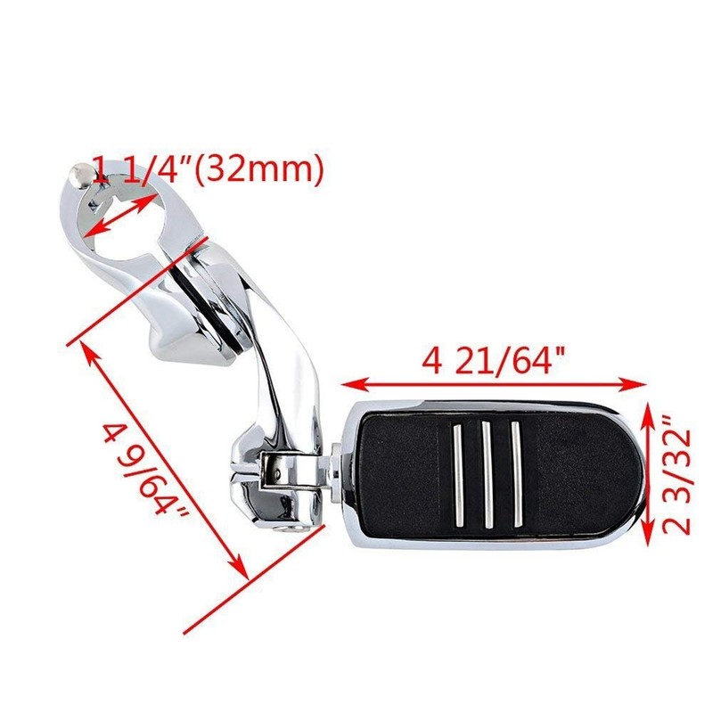 XFMT Chrome 1-1/4" 32mm Highway Engine Guard Foot Pegs W/Short