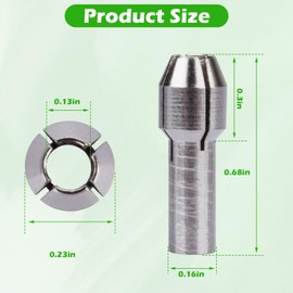 42-77-0400 2460-20 1/8 In Rotary Tool Collet Fit for Dremel Silver Color (5Pcs)