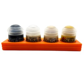 Jeff Did It! 33mm Paint Bottle Holder - Holds 4 33mm bottles - Compatable with Citadel Colour 33mm Paint Bottles - With Anti-Slip Rubber Feet - 3D Printed - Holder Only (Black)