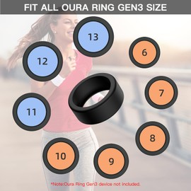 Silicone Ring Case for Oura Ring Gen3, Protective Cover - Elastic, Fits Size 6-13 (Pink, Blue, Rose Red 6 Pcs)