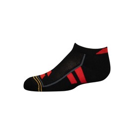 Gold Toe Big Boys' 6 Pack Ultra Tec Color Block Liner, Color Block Black/Red, Medium