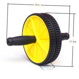 iplusmile Abdominal Exercise Roller Double Wheel Fitness Device for Core Strength Training with Steel Tube Frame Antiskid Handle for Men Women for Home Workouts Yellow