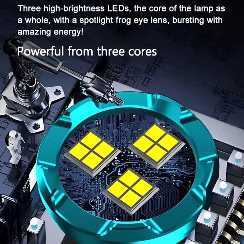 German Three-eyed Monster Mini Flashlight Thumb Flashlight, Mini Flash Super