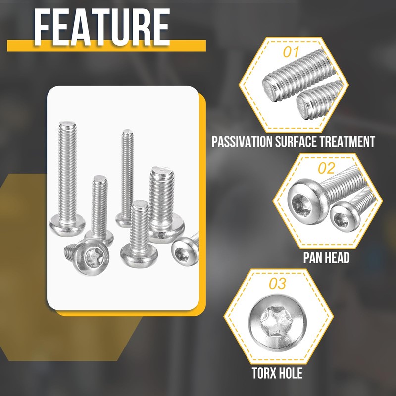 DTGN M6x20mm Pan Head Torx Security Screw - 20Pack -