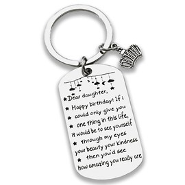 Keychain Gift To My Daughter Gifts, I Love You Daughter Keychain for Birthday Christmas Graduation Gift, Special Daughter Present