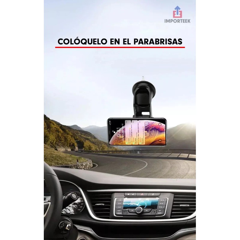 Importeek Soporte Base Celular Auto Tablero Ventosa Magnetico Iman 360