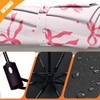 WSZYNDF Pink Bow Pattern Umbrella, Small Travel Compact Automatic Folding