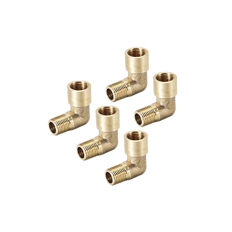 sourcing map Brass Pipe Fitting 90 Degree Elbow 1/8 PT