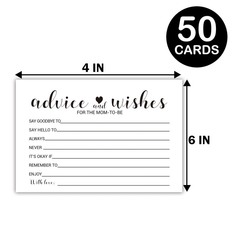 KRUCVOJO 50 Advice and Wishes Cards for the Mom-to-Be -