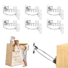 ZHEJIA Earthquakeproof Hardware, Fall Prevention (Set of 6) Furniture Fall Prevention, Earthquake Prevention Parts Set, Fall Prevention, Furniture, Adjustable, Easy Installation, Fixing, Anchor, For