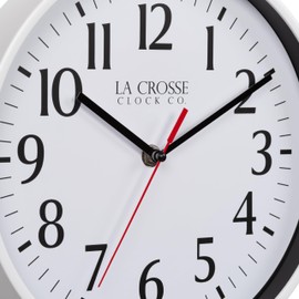 La Crosse 404-3025W 10-inch Basics Quartz Analog Wall Clock - White