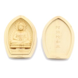 Kurita Fine Buddha Statue [Protection Honchou] Amida Nyorai Lotus Shaped Incense Buddha [Pocket Buddha] Guardian Honsho, Year of the Dog, Hi Year of the Dog, Height 2.4 inches (6.2 cm), Width 1.8 inches (4.5 cm), Premium Wood Carving