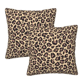 Jbofyee Leopard Throw Pillow Cover 18x18 Inch Wild Cheetah Print Decorative Pillow Cases Soft Throw Pillows for Living Room Bedroom Sofa Couch Cushion Cover Set of 2