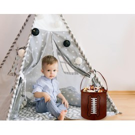 DDBASKET Football Basket Kids Storage Basket Baby Gift Basket Rectangular Cute Toy Storage Bin Box Organizer Book Shelf Basket Dinosaur Room Decor(Football)