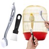 Teenyyou Bird Cage Cleaner with Two Brush Heads Stainless Steel