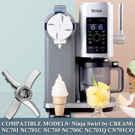 Lama di Ricambio Compatibile con Ninja CREAMi Swirl NC700EU NC701EU, Lame di Miscelazione in Acciaio Inossidabile di Ricambio, Ninja Creamy Accessori