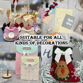 CuteHook Mini Satin Ribbon Gift Bows for Crafts,Small White Pre Tied Ribbon Adhesive Bow for DIY Crafting Sewing Scrapbooking Baby Shower Treats,30 Pieces