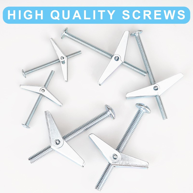 24Pcs Hollow Wall Anchors 3/16” Heavy Duty Butterfly Anchors for