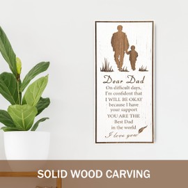 Wooden carved plaque, rustic retro style plaque, gift from son to father, Father's Day gift, Father's birthday gift,5.9 x 11.8 Inches