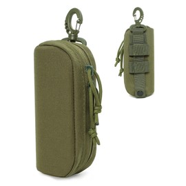 GMYIAK Strategic Hard Shell Glasses Case Portable Nylon Zippered Spectacle Cases for Bike Riding Hiking Belt Pouch Molle Pouches Travel Glasses Case with Belt Loop(Green)