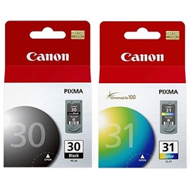 Canon PG 30 Black and Canon CL 31 Color ink cartridges. Sold as 1 of each