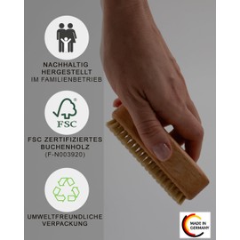 Craftsman Made of FSC Beech Wood with Natural Bristles - For Deep Cleaning, Manicure, Pedicure - Environmentally Friendly, Ergonomic - Made in Germany by QUOALA (Sisal Bristles/Vegan)
