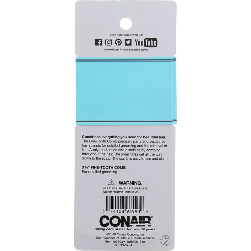 Conair Styling Essentials Extra Fine Tooth Comb 1 ea (Pack