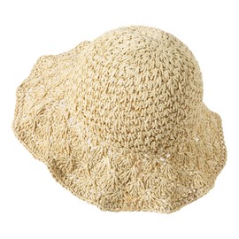 Jastore Little Girl Kids Summer Straw Hat Toddler Girls Wide Brim Floppy Beach Sun Hat Outdoor Sun Hat(Beige)